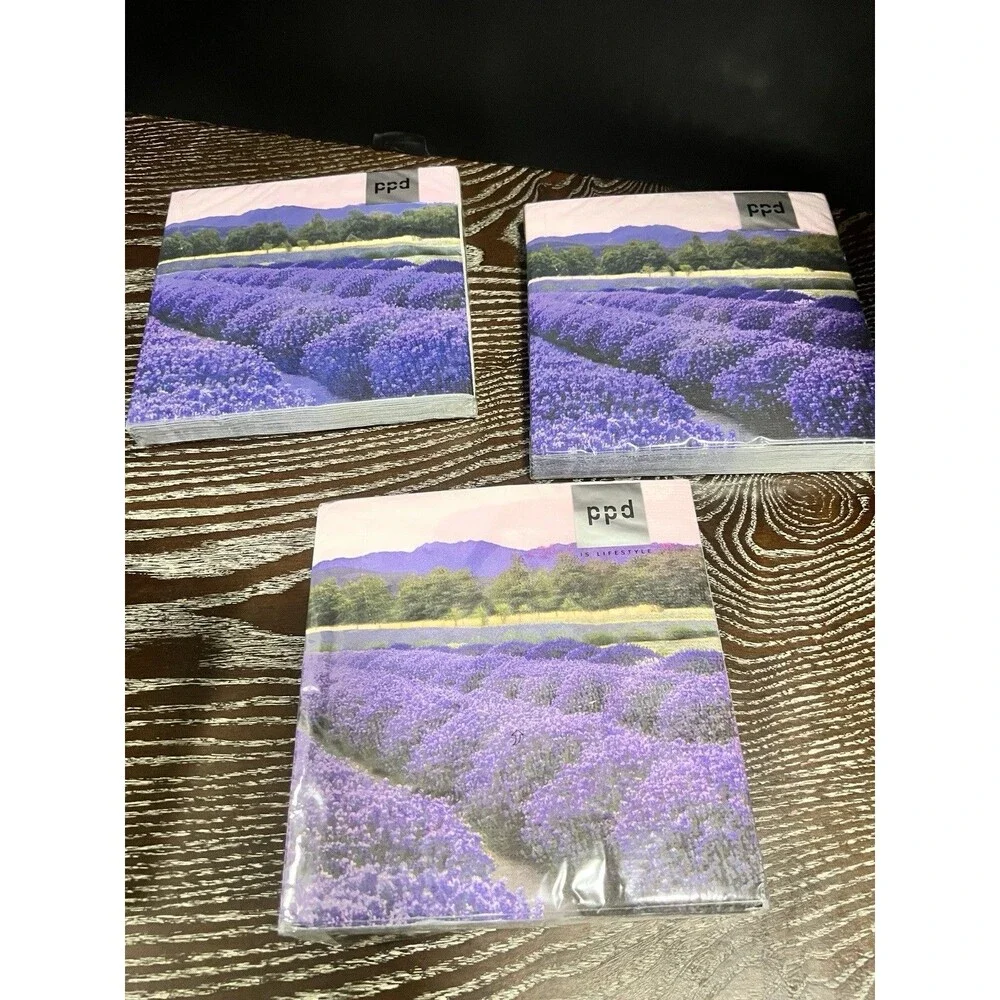 3 packs PAW napkins Lunch Decoupage dinner purple Lavender Package Of 20 6.5